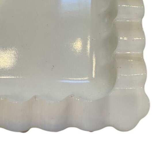 Vintage Fenton Glass Ashtray Hobnail White Milk Glass Square 5" - Picture 4 of 6